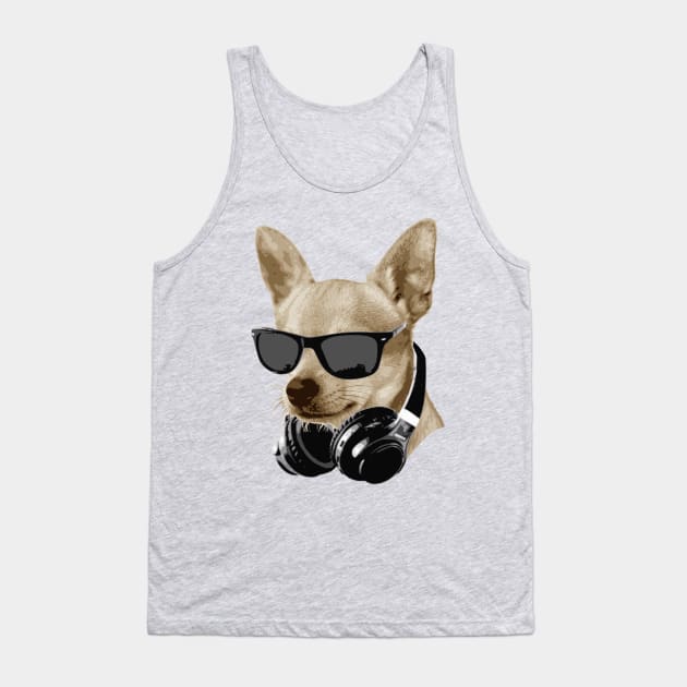 Cool Chihuahua DJ Tank Top by Nerd_art